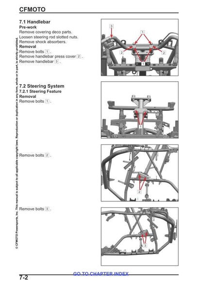 CFMOTO CFORCE EV110 EV70 Service Repair Manual sample page with service data and tables