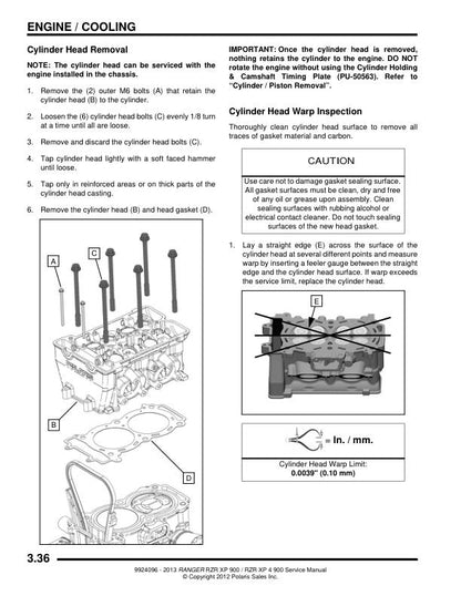 Polaris Ranger RZR XP 900 UTV Service Manual | 2013-2016 - sample page 4