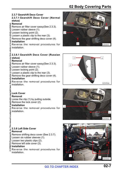 CFMOTO CFORCE 1000 Service Repair Manual sample page from service manual