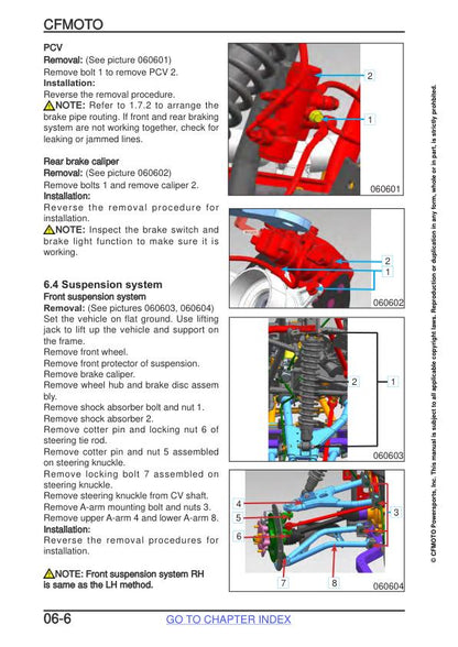 CFMOTO CFORCE 800XC 850XC Service Repair Manual sample page with service data and tables