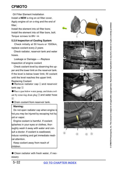 CFMOTO CFORCE 520 Service Repair Manual sample page from the repair manual