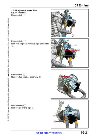 CFMOTO CFORCE 400 500 Service Repair Manual sample page with diagrams and specifications
