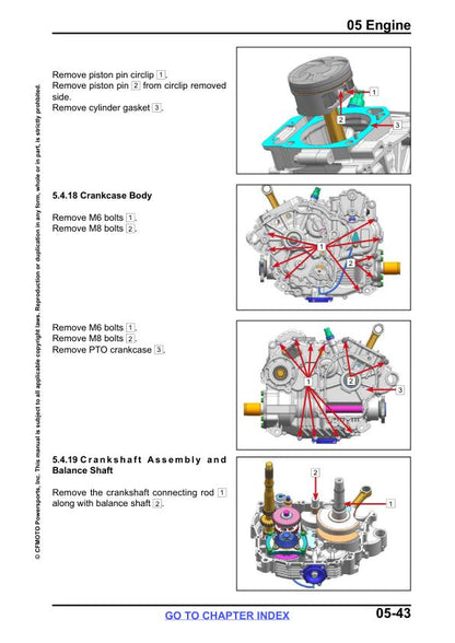 CFMOTO CFORCE 400 500 Service Repair Manual sample page showing repair procedures