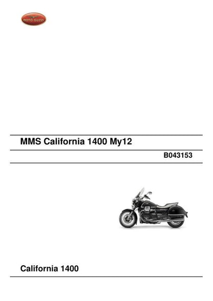 Moto Guzzi California 1400 Motorcycle Service Manual factory service manual title page