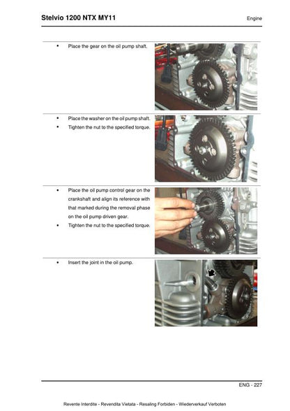 Moto Guzzi Stelvio 1200 NTX Motorcycle Service Manual sample page with technical illustrations