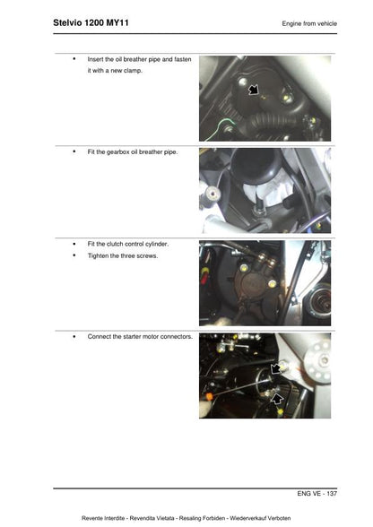 Moto Guzzi Stelvio 1200 Motorcycle Service Manual sample page with diagrams and specifications