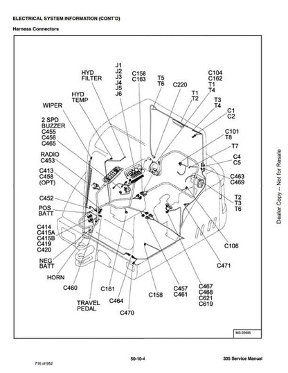 Bobcat 335 Compact Excavator Service Manual sample page with technical illustrations