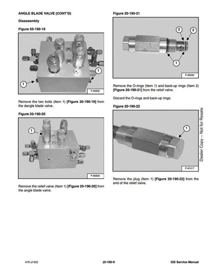 Bobcat 335 Compact Excavator Service Manual sample page with diagrams and specifications