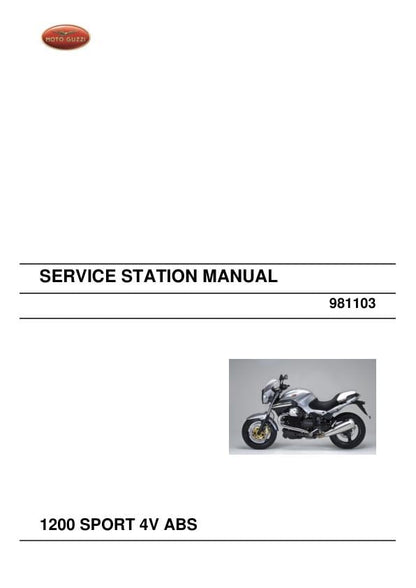 Moto Guzzi 1200 Sport 4V ABS Motorcycle Service Manual factory service manual title page