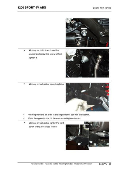 Moto Guzzi 1200 Sport 4V ABS Motorcycle Service Manual sample page from service manual