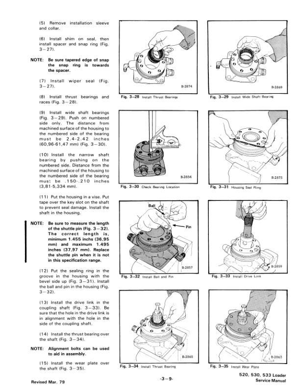 Bobcat 520 530 533 Skid Steer Loader Service Manual sample page with technical illustrations