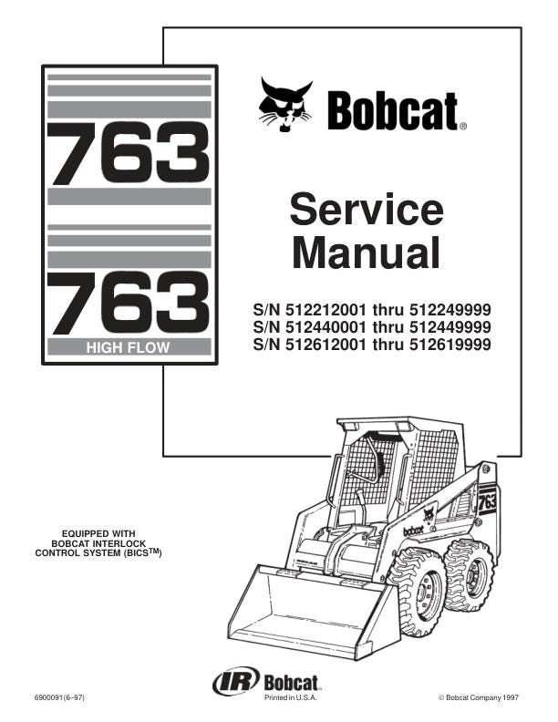 Bobcat 763 Skid Steer Loader Service Manual factory service manual title page