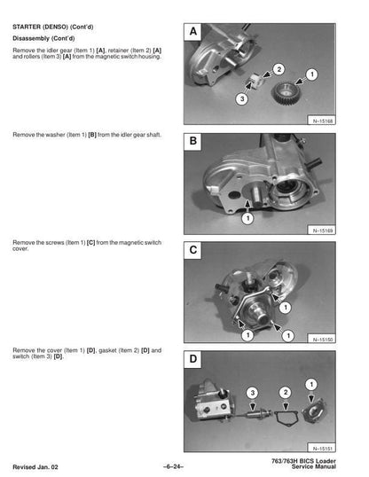 Bobcat 763 Skid Steer Loader Service Manual sample page from the repair manual