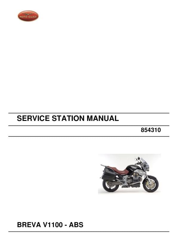 Moto Guzzi Breva 1100 ABS Motorcycle Service Manual factory service manual title page
