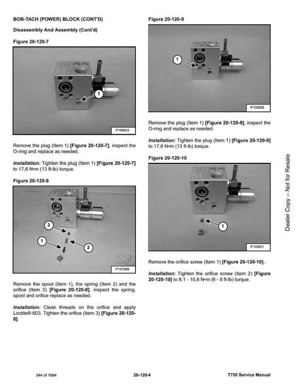 Bobcat T750 Compact Track Loader Service Manual sample page from service manual
