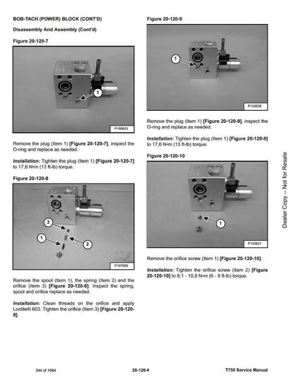 Bobcat T750 Compact Track Loader Service Manual sample page from service manual
