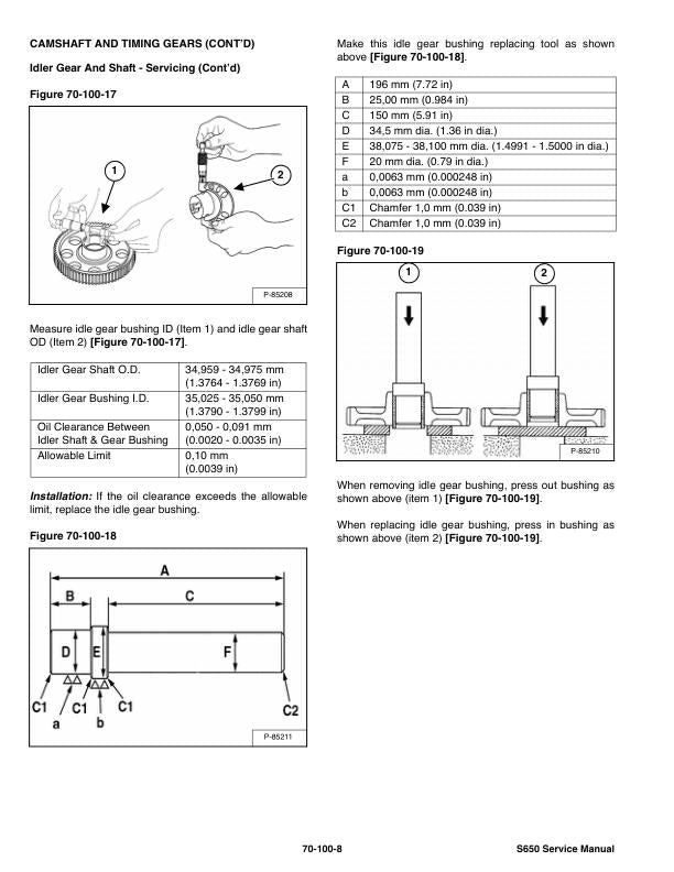 Bobcat S630 Skid Steer Loader Service Manual sample page from the repair manual