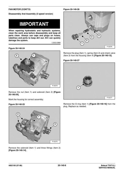 Bobcat T3571 T3571L Telehandler Service Manual sample page from service manual