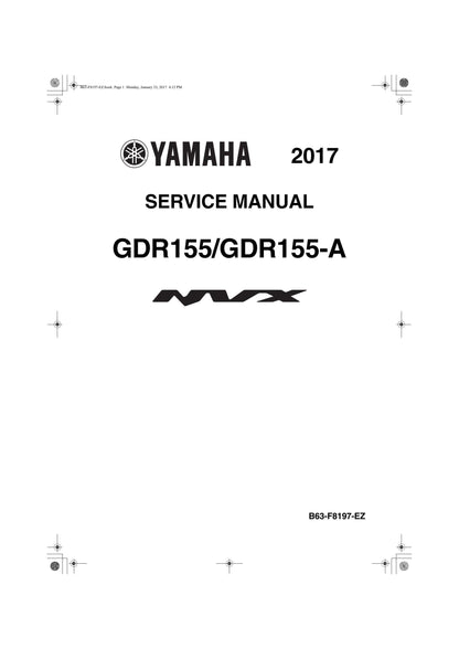 Yamaha GDR155 NVX 155 Scooter Service Manual factory service manual title page