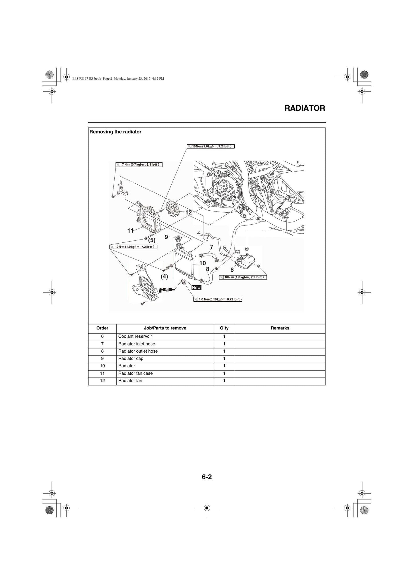 Yamaha GDR155 NVX 155 Scooter Service Manual sample page with technical illustrations