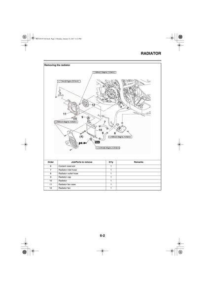 Yamaha GDR155 NVX 155 Scooter Service Manual sample page with technical illustrations