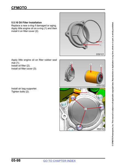 CFMOTO UFORCE U10 1000 1000XL Service Repair Manual sample page with technical illustrations