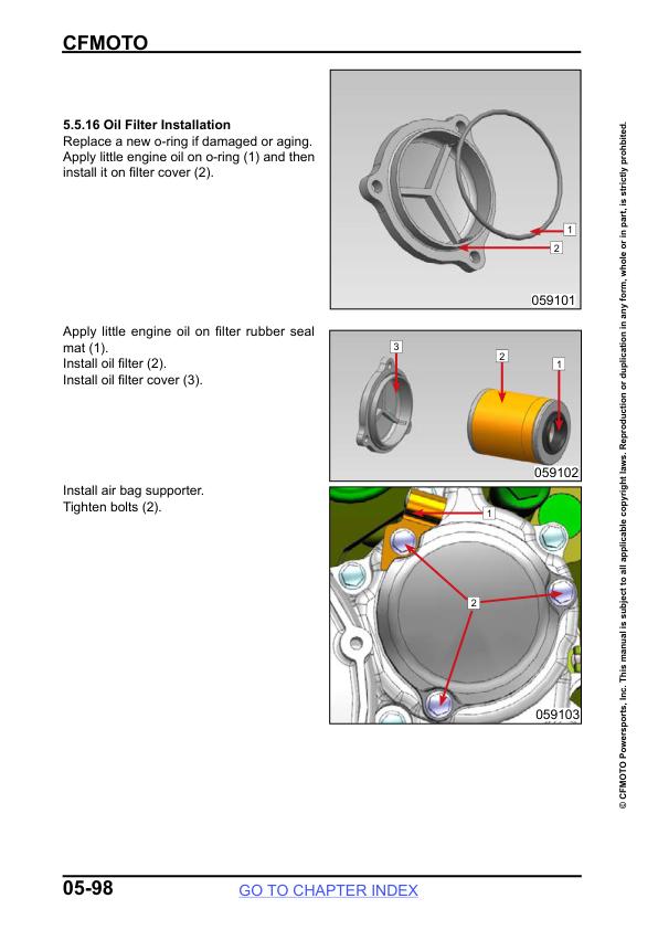 CFMOTO UFORCE 1000 Service Repair Manual sample page with service data and tables