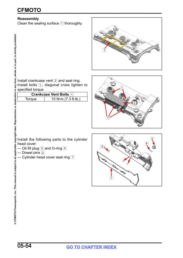 CFMOTO UFORCE U10 xl pro highland Service Repair Manual sample page from the repair manual