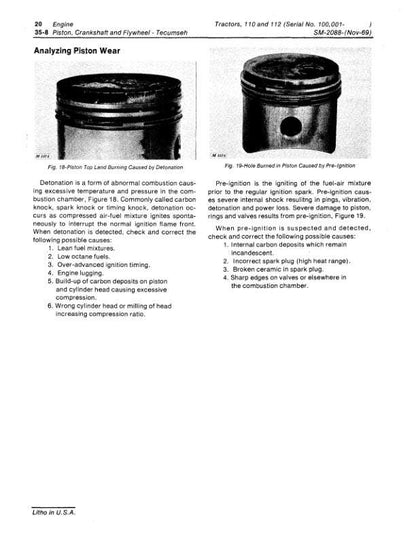 John Deere 110 112 Lawn Tractor Service Manual sample page with technical illustrations