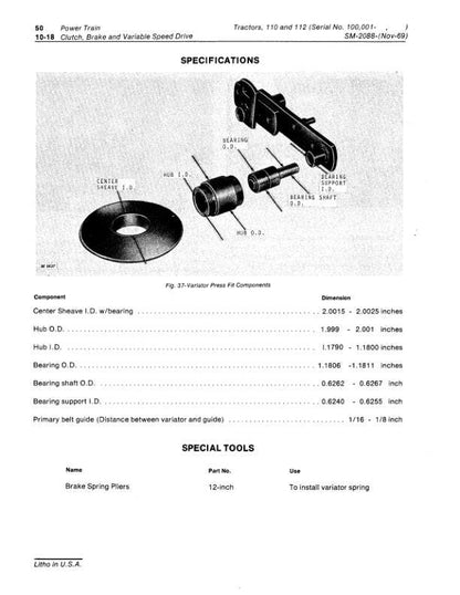 John Deere 110 112 Lawn Tractor Service Manual sample page showing schematics and diagrams