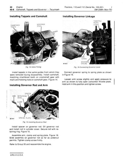 John Deere 110 112 Lawn Tractor Service Manual sample page from the repair manual