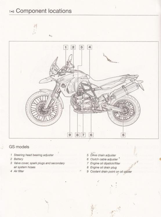 BMW F800 Twin K70 K71 K72 K73 K75 Service Manual sample page with diagrams and specifications