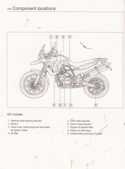BMW F800 Twin K70 K71 K72 K73 K75 Service Manual sample page with diagrams and specifications
