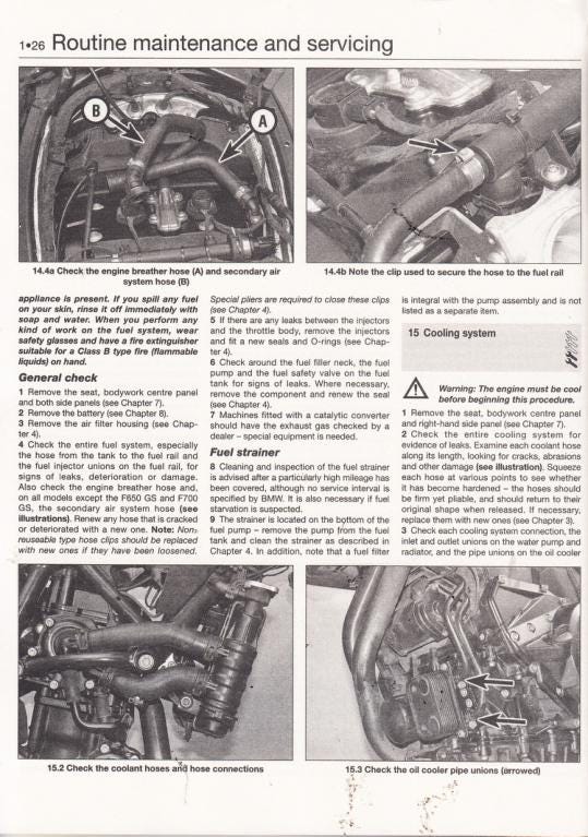 BMW F800 Twin K70 K71 K72 K73 K75 Service Manual sample page showing repair procedures