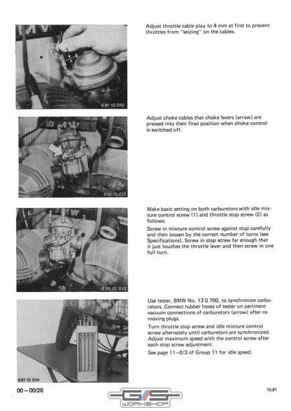 BMW R80 GS 247 Airhead Motorcycle Service Manual sample page from service manual