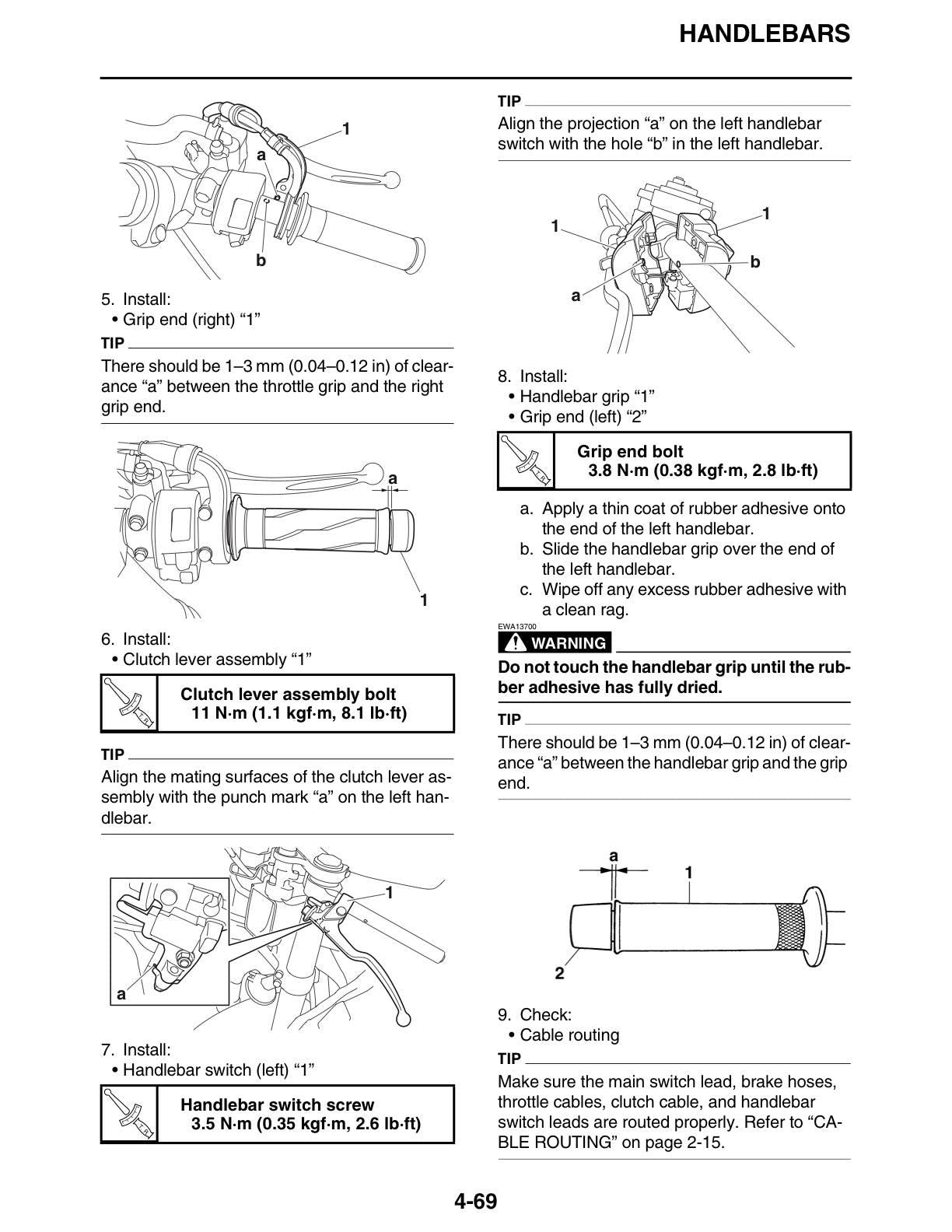 Yamaha YZF-R6 Motorcycle Service Manual sample page with diagrams and specifications