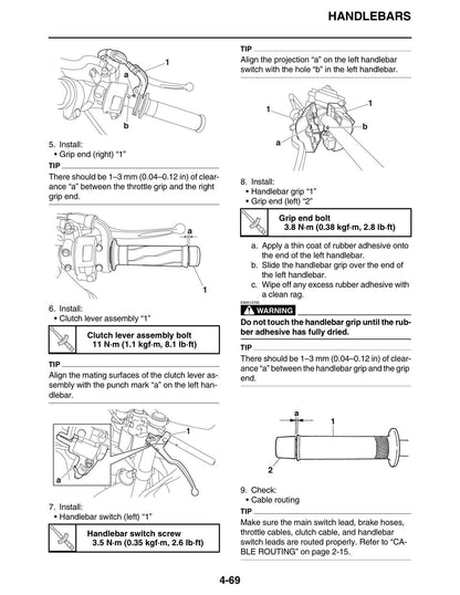 Yamaha YZF-R6 Motorcycle Service Manual sample page with diagrams and specifications