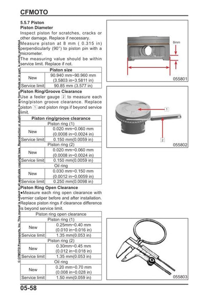 CFMOTO ZFORCE 950 sport Service Repair Manual sample page showing repair procedures