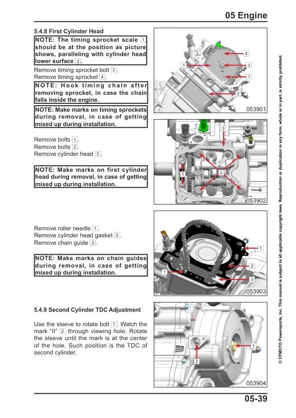 CFMOTO ZFORCE 950 sport Service Repair Manual sample page with diagrams and specifications
