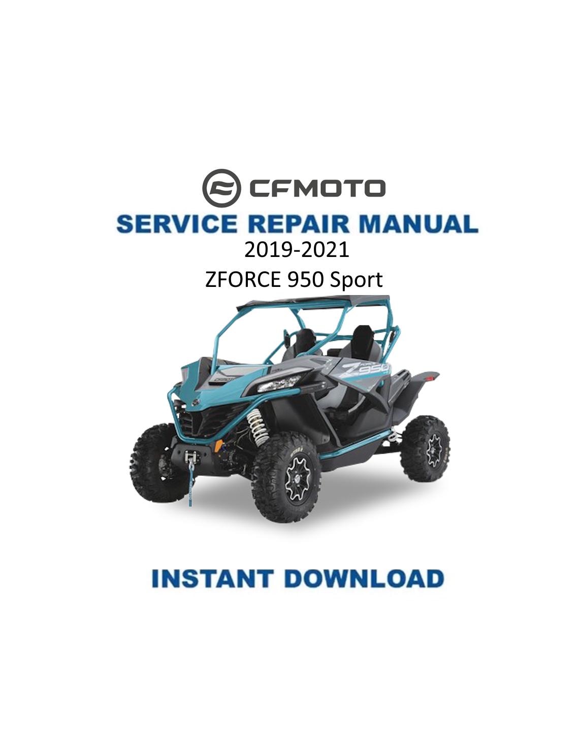 CFMOTO ZFORCE 950 sport Service Repair Manual 2019-2021 - Service Manual PDF Instant Download