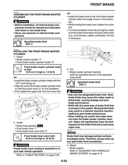 Yamaha Bolt R-Spec Motorcycle Service Manual sample page showing repair procedures