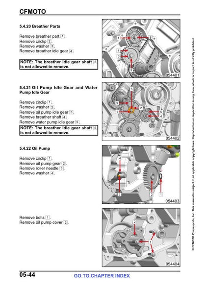CFMOTO ZFORCE 950 H.O. Sport Ex 1000 Sport R Service Manual sample page with diagrams and specifications