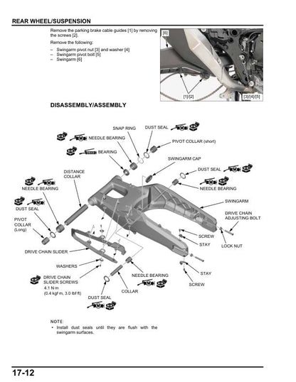 Honda ADV 750 Scooter Service Manual sample page with service data and tables