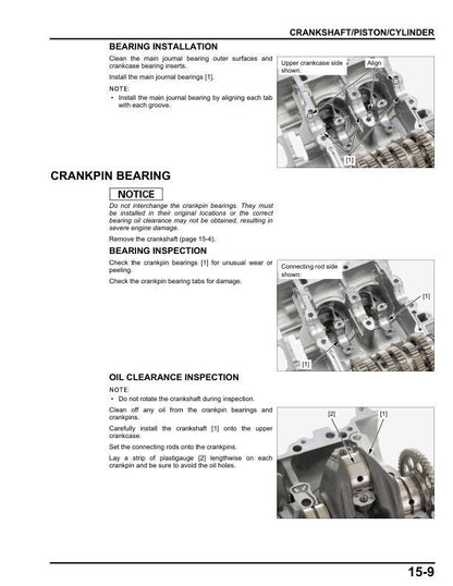 Honda Africa Twin CRF1100 Motorcycle Service Manual sample page with service data and tables