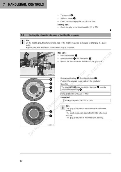 KTM 250 300 EXC Service Manual table of contents