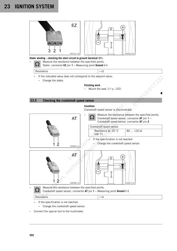 KTM 250 300 EXC Service Manual sample page from the repair manual