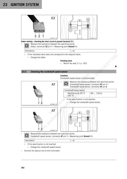 KTM 250 300 EXC Service Manual sample page from the repair manual