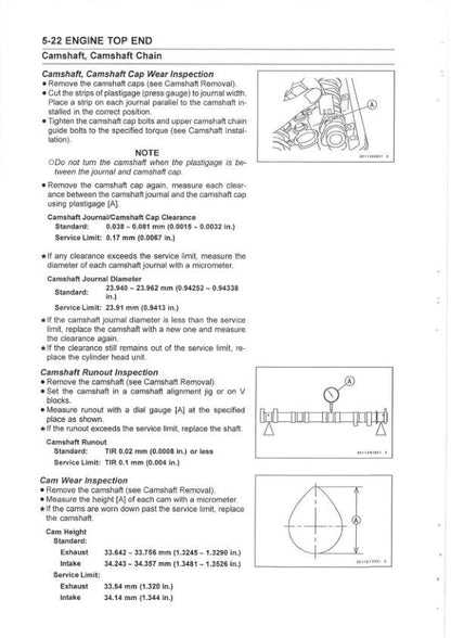 Kawasaki 1400GTR Concours 14 ABS Service Manual sample page with diagrams and specifications