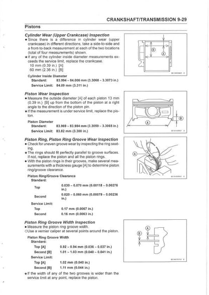 Kawasaki 1400GTR Concours 14 ABS Service Manual sample page with technical illustrations