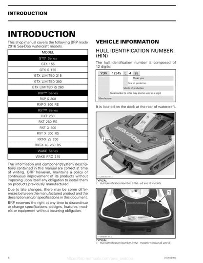 Seadoo GTX RXP RXT Wake Service Manual factory service manual title page